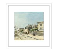Jongkind Rue Notre Dame Paris 8X8 Inch Square Wooden Framed Wall Art Print Picture with Mount Artery8 White One Size
