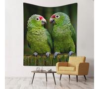 JONGYA Two Parrots On Green Palm Tree Tapestry 60x51in - For Various Settings Picnic Tapestry Beach Blanket Tapestry Bedroom Tapestry Living Room Tapestry Dorm Room Tapestry Office Tapestry