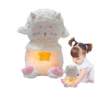 Jongyumo Breathing Plush Toy, 25 cm Soothing Sheep with Soothing Function, Sensory Breathing Toy with Light and Music for Girls, Days, Night, Home, On the Go Crib