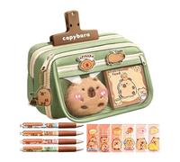 Jongyumo Capybara Pencil Case, Portable Cute Capybara Pen Case Set, Transparent Capybara Pen Bag with Compartments, Large Capacity, Cute Multi-layer Box Case for School Girls, Diffuser, see