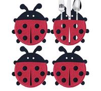 Jongyumo Utensil Bag Forks Cutlery Bag Felt Easter Silver Fabric Felt Cutlery Organizer Cartoon Spoon Protector Bag Chopsticks, red, see description, See description
