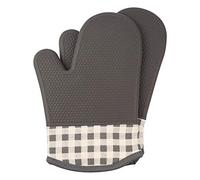 Jonhen Heat Resistance Oven Gloves with Cotton Lining-Silicone Pot Holders for Kitchen,Cooking,Baking,Grilling,Barbecue, Grey, Large