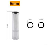 Jonikuper 1/4-inch Deep Socket Wrench Set, 11-Piece Chrome Vanadium Steel Hex Sockets (4-14 mm), High-Torque Ratchet-Compatible Socket Heads for Mechanics and DIY Users(9mm)