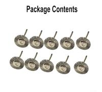 Jonikuper 10-Piece 22 mm Wire Wheel Polish Brush Set for Rotary Tools - 3 mm Shank, 1 mm Thick Steel-Copper Brushes for Metal Deburring, Rust Removal & Finishing(SKU)