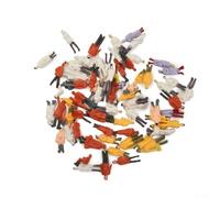 Jonikuper 100/200 Pieces HO Scale 1:87 Painted Model Train Figures, Mixed Color Standing Sitting People Passengers For Railway Scenery Model(100Pcs)