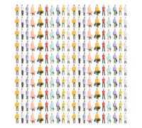 Jonikuper 100/200 Pieces HO Scale 1:87 Painted Model Train Figures, Mixed Color Standing Sitting People Passengers For Railway Scenery Model(200Pcs)