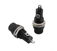 Jonikuper 10PCS Black Panel Mount Fuse Holder for 5x20mm Glass Fuses with Solder Terminals, 10A 250V, High Resistant Nut(SKU)