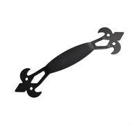 Jonikuper 11.02" Sliding Barn Door Handle Cast Iron Pull Set Flush for Cabinet Matte Black Carbon Steel Rustic Vintage Design