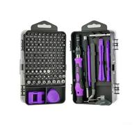 Jonikuper 115-in-1 Screwdriver Set with Alloy Steel Bits, Telescopic Extension Pole & 360° Rotating Multi-Directional Hose for Electronics Repair, Watch and Camera Maintenance(Purple)