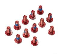 Jonikuper 12pcs M5x9mm For T25 For Torx Disc Brake Bolts, Stainless Steel Brake Screws for Bike Cycling Components(Red)