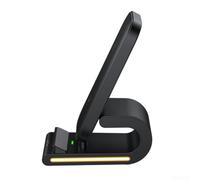 Jonikuper 15W Fast Wireless Charger Stand with Night Light for 15/14/13/12 Series, 2-in-1 Multi-Function Desktop Charging Station (black)