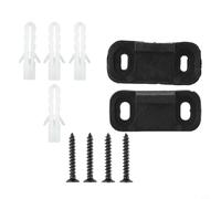 Jonikuper 2 Pcs Adjustable Barn Door Floor Guide with Stay Roller for Bottom of Sliding Door, Black Plastic T-Shape Design, Stabilizes Movement and Swinging