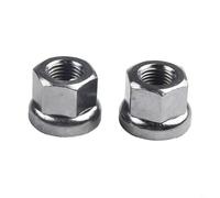 Jonikuper 2 Pcs Stainless Steel Wheel Axle Nuts M9/M10 for Front and Rear Fixed Hub Bikes, Anti-Skid Design to Secure Frame, Silver(M9)