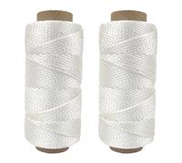 Jonikuper 2PCS 250 Feet Nylon String Line for Gardening and Construction - 1mm Thick White Twine for Masonry Tools, String Level, Tying Plants, and DIY Projects