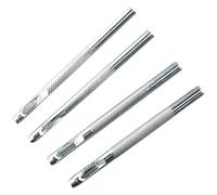 Jonikuper 4-Piece Round Leather Hole Punch Set for Belt & Watch Band DIY - Galvanized Steel Punches with 2.5mm/3mm/3.5mm/4mm Round Dies, 71mm Length(SKU)