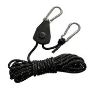 Jonikuper 4mm 2M Nylon Pulley Windproof Rope with Adjuster for Camping Tents, Canopies and Outdoor Shelters in Khaki, White, Black, Red, Orange, Green, Army(D)