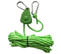 Jonikuper 4mm 2M Nylon Pulley Windproof Rope with Adjuster for Camping Tents, Canopies and Outdoor Shelters in Khaki, White, Black, Red, Orange, Green, Army(G)