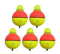 Jonikuper 5-Pack Luminous Fishing Float for Night Fishing, EPP Foam Electronic with Color-Changing LED, for Rock and Sea Fishing, Yellow and Red (Batteries Not(50g)
