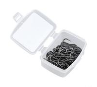 Jonikuper 50pcs High Carbon Steel Curved Shank Barbless Carp Fishing Hooks for Carp Fishing in Plastic Box - Size 2/4/6/8/10(4#)