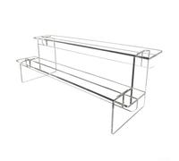 Jonikuper Acrylic Transparent Ladder Display Stand for Figures, Collectibles, Jewelry and Small Objects - Multifunctional Organizer for Home, Office and Party(two floors)