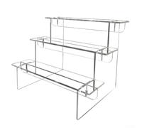 Jonikuper Acrylic Transparent Ladder Display Stand for Figures, Collectibles, Jewelry and Small Objects - Multifunctional Organizer for Home, Office and Party(three floors)