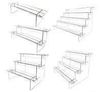 Jonikuper Acrylic Transparent Ladder Display Stand for Figures, Collectibles, Jewelry and Small Objects - Multifunctional Organizer for Home, Office and Party(four floors)