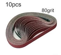 Jonikuper Alumina Abrasive Cloth Belt for Belt Sanders - 30 mm x 533 mm, 10-Pack, Aluminum Oxide Grit 40/60/80/120 - Compatible with Power Tool Sanding Machines(80 Grit)