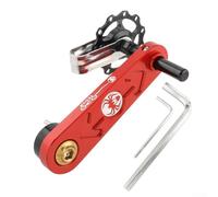 Jonikuper Aluminum Alloy Single Speed Chain Tensioner & Guide Adapter for, For CNC Machined, Lightweight, Chain Drop, Compatible with Rear Derailleurs(Red)