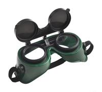 Jonikuper Anti-glare Welding Glasses for Cutting and Grinding, Protective Eyeglasses with Flip-Up Design, Resistant Lenses, Ventilation Valves, Green PVC Safety