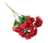 Jonikuper Artificial Carnations in 30 cm Height, 11 Heads Plastic Fake Flower for Home Wedding Party Decor, Reusable Silk and Iron Wire Design, Suitable for Indoor(Rose Red)