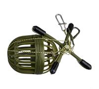 Jonikuper Bait Cage Carp Fishing Feeder Rig Set with 6 High Carbon Steel Hooks and Green ABS Basket, For Easy Open Design for Bait Placement, Suitable for Sea or Freshwater Angling