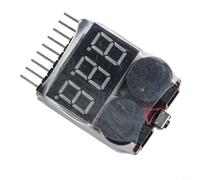 Jonikuper BBX1-8S Battery Voltage Tester for 1-8S LiPo, Li-ion, LiMn, Li-Fe with Low Voltage Buzzer Alarm, 0.02V Accuracy, Compact 40x25x11mm - No Housing(1-8S Without housing)