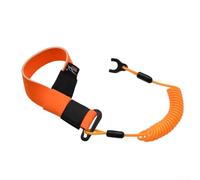 Jonikuper Boat Kill Switch Lanyard with Nylon Coiled Cord and Neoprene Wrist Strap for Ski Engine Safety Cut Off Tether Compatible with For Mercury and (A)(Orange)