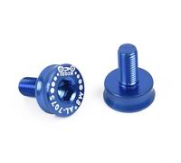 Jonikuper Bottom Bracket Crank Bolts M8 Thread Aluminum Alloy Waterproof Dustproof for Square Taper Crankset, 8 mm Axle, 2 Pack(Blue)