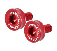 Jonikuper Bottom Bracket Crank Bolts M8 Thread Aluminum Alloy Waterproof Dustproof for Square Taper Crankset, 8 mm Axle, 2 Pack(Red)