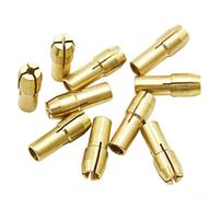 Jonikuper Brass Collet Chuck Set for Rotary Tools, 10-Piece 0.5-3.2 mm Adjustable Drill Bit Holder with M8×0.75 mm Nut, Gold Collet for + Silver Nut, 17 mm Length(SKU)
