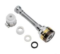 Jonikuper Brass Kitchen Tap Head Aerator Extender with 3 Levels Adjustable Flow Control for Faucet Water Filters, Anti-Splash Design, 360 Rotating, Compatible with Round(14.9CM + Adapter)