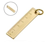 Jonikuper Brass Measuring Ruler, 65 mm x 15 mm x 3 mm Thickened Copper-Colored Metal Rule for Layout, Drafting & Keychain Pendant Use, Non-Electroplated Hand-Polished Finish(SKU)