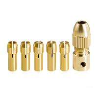 Jonikuper Brass Mini Drill Chuck Set, 0.5-3 mm Self-Tightening Collet for PCB Drilling and Small-Scale Woodworking, 6-Piece Hand Tool Kit for Hobbyists(SKU)