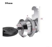 Jonikuper Cam Lock for Cabinet Mailbox Drawer Cupboard Locker, 16/20/25/30mm Cylinder Lock with 2 Keys, Cold Rolled Steel, Keyed to Differ, for Wood Metal Glass Doors(16mm)