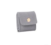 Jonikuper Compact Travel Jewelry Storage Box, Microfiber Mini Pouch, Jewelry Travel Accessory, Fit For Rings, Necklaces, Earrings, Space Saving Foldable Design(Gray)