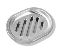 Jonikuper Dual-Layer Stainless Steel Soap Dish with Drainage Holes for Bathroom and Kitchen, Silver, 13cm x 9.8cm x 2cm