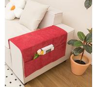 Jonikuper Firm Polyester Sofa Armrest Covers with Slip-On Design for Living Room Protection in Multiple Colors - 28x31cm(red)