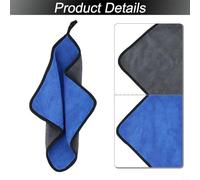 Jonikuper Fishing Towel with Non- Bait Absorbent Technology for Outdoor Sports and Fishing Activities, Double-Sided Thickened Fluff Design in Yellow Gray,(Blue)