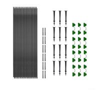 Jonikuper Flexible Garden Hoop Tunnel Set for Raised Beds, Greenhouse Plant Protection System with Fiberglass Rods, Galvanized Steel Connectors(2)
