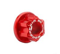 Jonikuper For Bike M10 Hub Nut Flange Lock Screw Aluminum Alloy Bolt for Rear Wheel Axle, Black/Red/Blue/Gold/Green/Purple Color Options(Red)