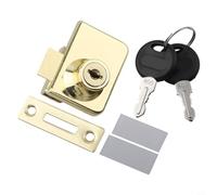 Jonikuper Gold Glass Door Lock Latch with Integral Knob - Zinc Alloy Security Latch for Display Cases, Wine Cellars & Showcase Cabinets (36.1 x 31.8 x 21.1(C)