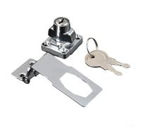 Jonikuper Hasp and Staple Lock for 2.5", 3", 4" Cabinet Door, Drawer, Shed, Locker - Silver Alloy Hasp with Integrated Knob Locking Mechanism, No Padlock Needed, Key(2.5inch)