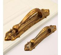 Jonikuper Heavy Barn Door Handle for Wooden Doors, Antique Copper Finish, 138mm or 160mm Hole Spacing, Rust-Proof Alloy Construction, for Easy Installation(Yellow Bronze 160)