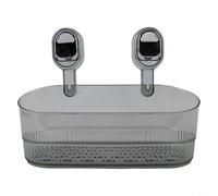 Jonikuper No-Drill Bathroom Suction Storage Box with Drainage System, PET Material Waterproof Wall Mounted Organizer for Kitchen and Bathroom Essentials(grey)